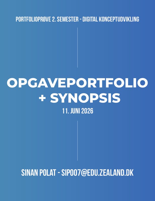 Forside til opgaveportfolio og synopsis, 2. semester